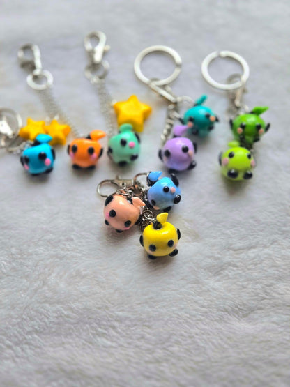 Junimo Keychain (comes with 2 junimos) - PeachCharmory