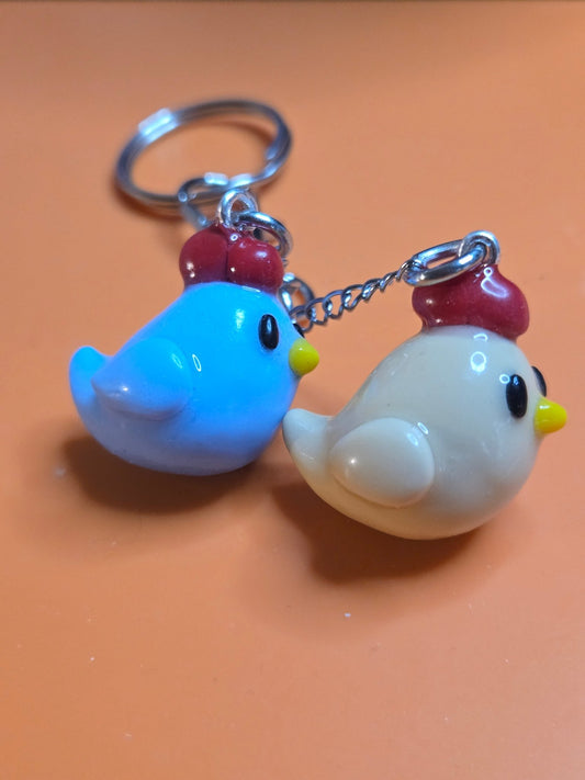 Stardew Valley Chickens Keychain - PeachCharmory
